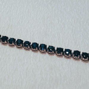Blue Sapphire Tennis Bracelet in 18KT White Gold